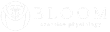bloom exercise physiology logo white